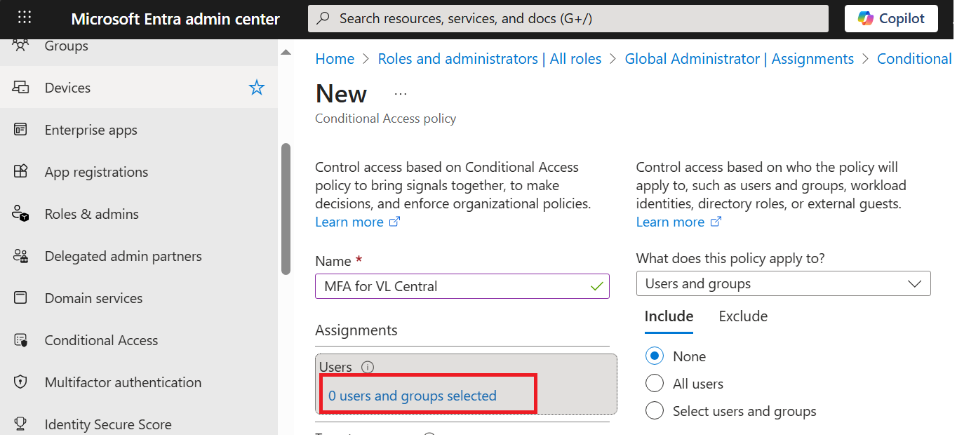 Nuevo acceso condicional