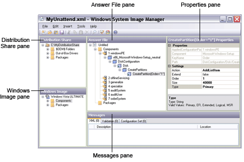 interfaz de usuario de Windows Sim