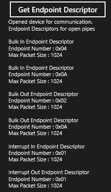 Descriptores de punto de conexión usb.