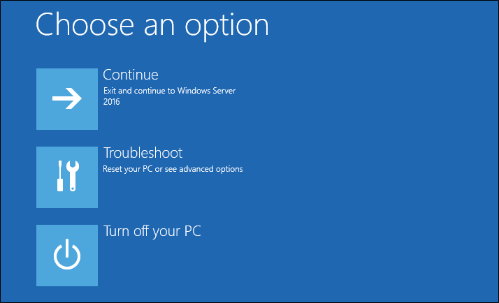 Screenshot that shows the Troubleshoot option.