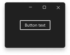 Ventana con un botón con el color de la cara 3d y el texto del botón mediante el color del texto del botón.