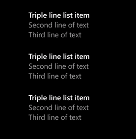líneas: elemento de lista de líneas triple