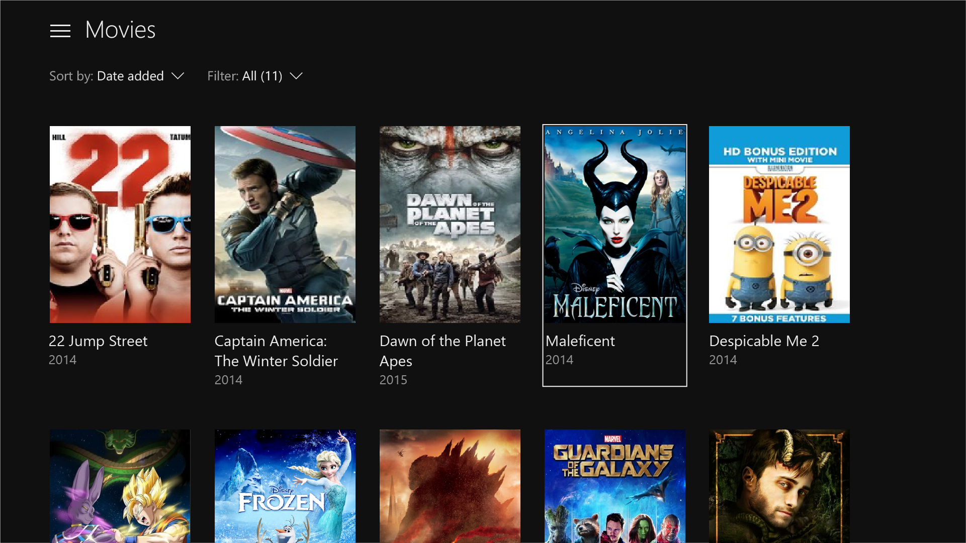 Aplicación Xbox One Movies