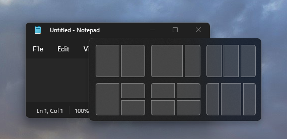 The Notepad app on Windows 11 with rounded corners.