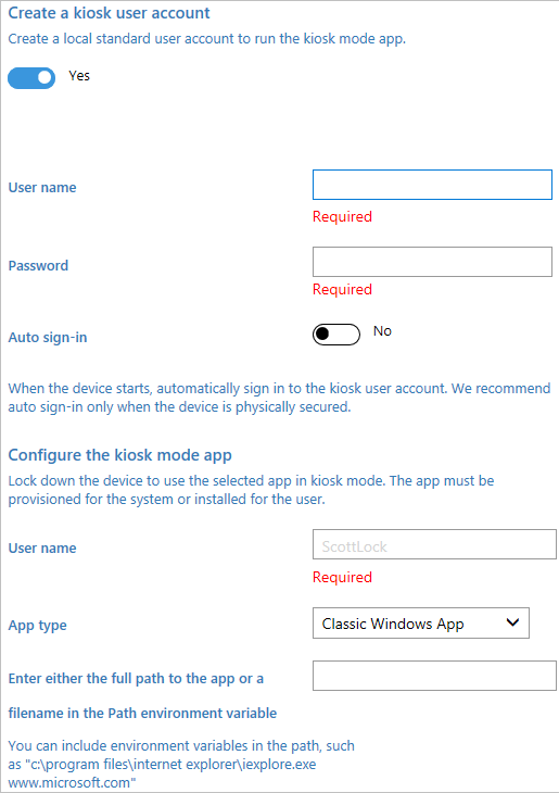 Configuración de una pantalla completa de aplicación única en Windows 10/11  - Configure Windows | Microsoft Learn