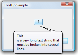 captura de pantalla de un cuadro de diálogo con información sobre herramientas que contiene texto organizado como un párrafo de varias líneas