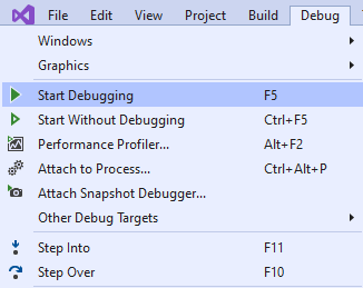 Iniciar sin depurar en Visual Studio