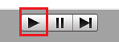 Captura de pantalla que muestra los botones reproducir, pausar y omitir. El botón Reproducir está resaltado.