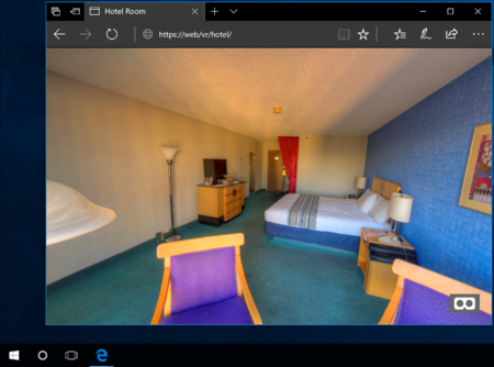 Especificación de VR desde Microsoft Edge en el escritorio