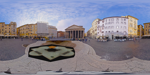 Vista completa del Pantheon antes de las optimizaciones.