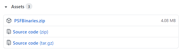 psf desde lanzamientos de GitHub