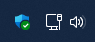 Captura de pantalla del icono de Seguridad de Windows en la barra de tareas de Windows.