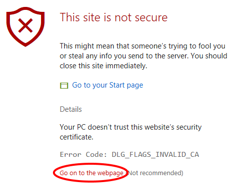 Error de certificado del Portal de dispositivos