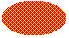 Ilustración de una elipse rellena con una cuadrícula diagonal de signos más sobre un color de fondo