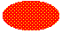 Ilustración de una elipse rellenada con una cuadrícula ancha y diagonal sobre un color de fondo