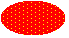 Ilustración de una elipse rellenada con una cuadrícula diagonal más ancha sobre un color de fondo