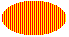 Ilustración de una elipse llena de líneas verticales densamente espaciadas sobre un color de fondo 