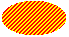 Ilustración de una elipse rellenada con líneas anchas y inclinadas sobre un color de fondo