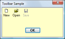 captura de pantalla de una ventana en Windows Vista con una barra de herramientas transparente