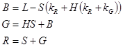 ecuación matemática paso uno de los seis que convierten el color hsl en rgb.