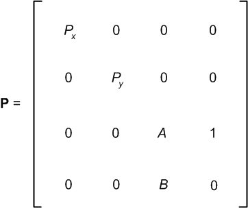 matriz de proyección simplificada
