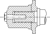 ilustración en la que se muestra la vista transversal de un objeto, con varias partes indicadas por diferentes patrones de relleno