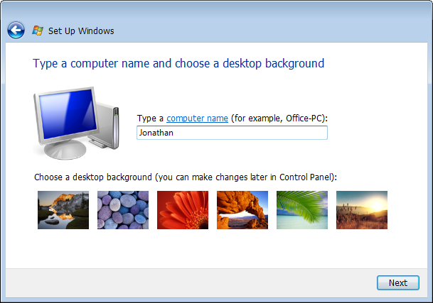 screen shot of 'type a computer name' dialog box 