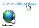 captura de pantalla del texto de vínculo e icono de Internet earth