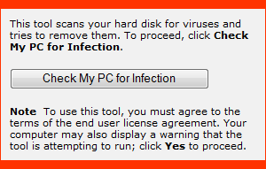 screen shot of virus message on red background 