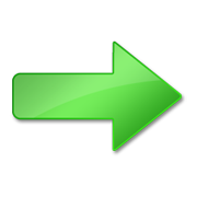 imagen de un icono de flecha derecha grande y verde