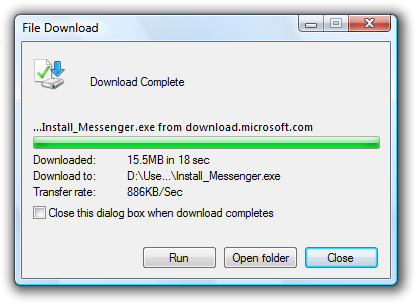 screen shot of the file download dialog box 