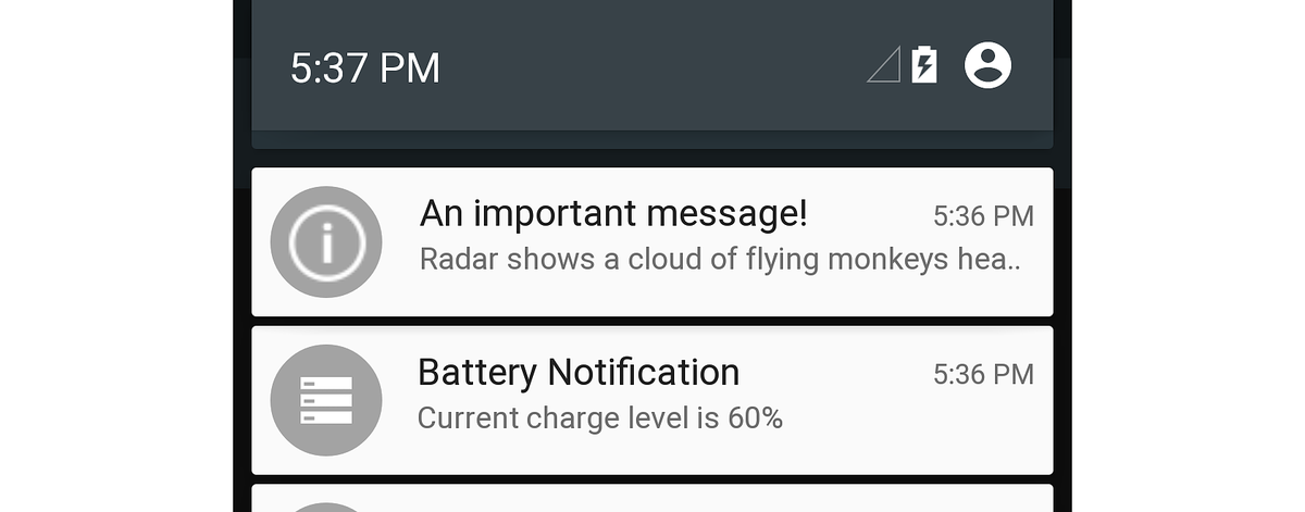 Example high-priority notification