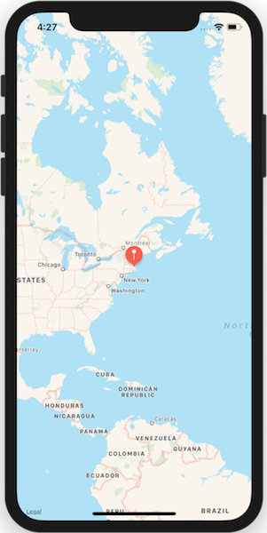 Ejemplo de una aplicación de mapa simple que agrega una anotación a un mapa