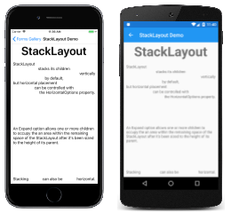 Ejemplo de StackLayout Ejemplo de StackLayout