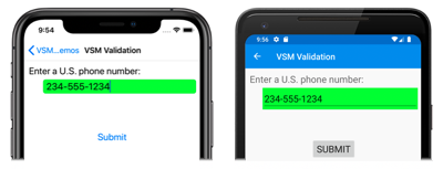 Validación de VSM: válida Validación de VSM: estado válido