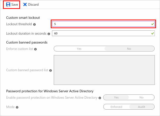 Página de protección con contraseña de Azure Portal en la configuración de Microsoft Entra