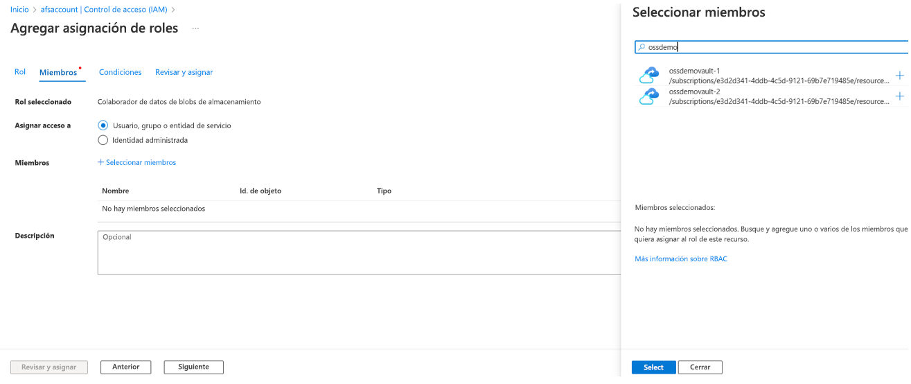 Screenshot showing the process to assign Storage Blob Data Contributor role.