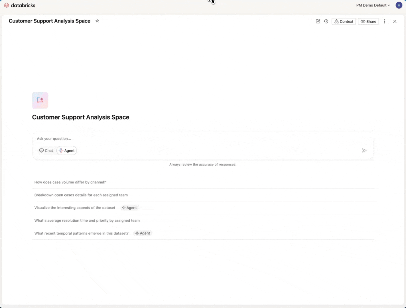 Modo de agente en gif de espacios de Genie.