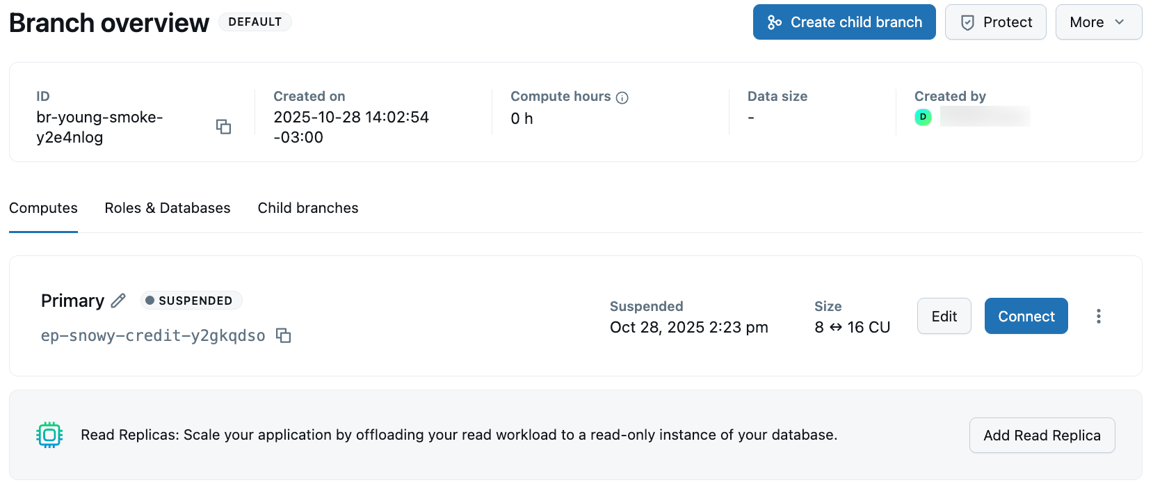 Página de información general de la rama