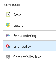 Ubicación de la directiva de error de salida de Azure Stream Analytics