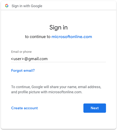 Captura de pantalla que muestra la página de inicio de sesión de Google.