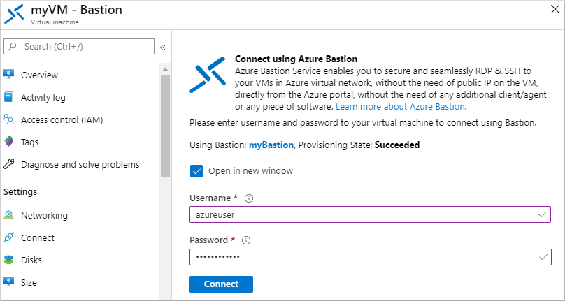 Conexión a través del host de Bastion en el Centro de administración de Microsoft Entra