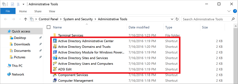 Lista de herramientas administrativas instaladas en el servidor