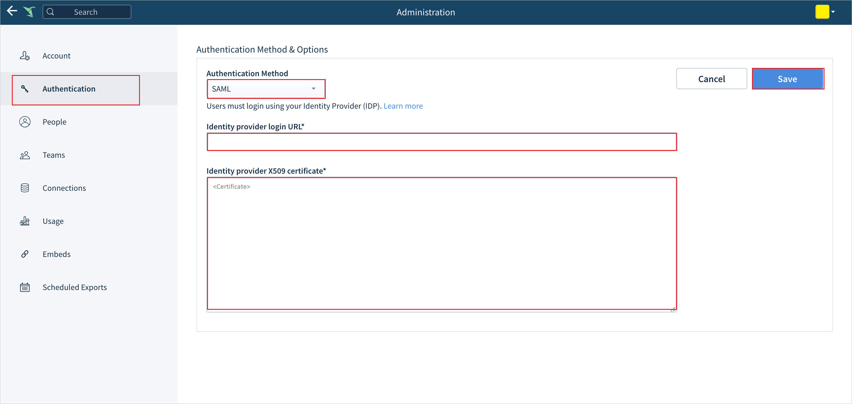 Configurar sección de inicio de sesión único de Sigma Computing
