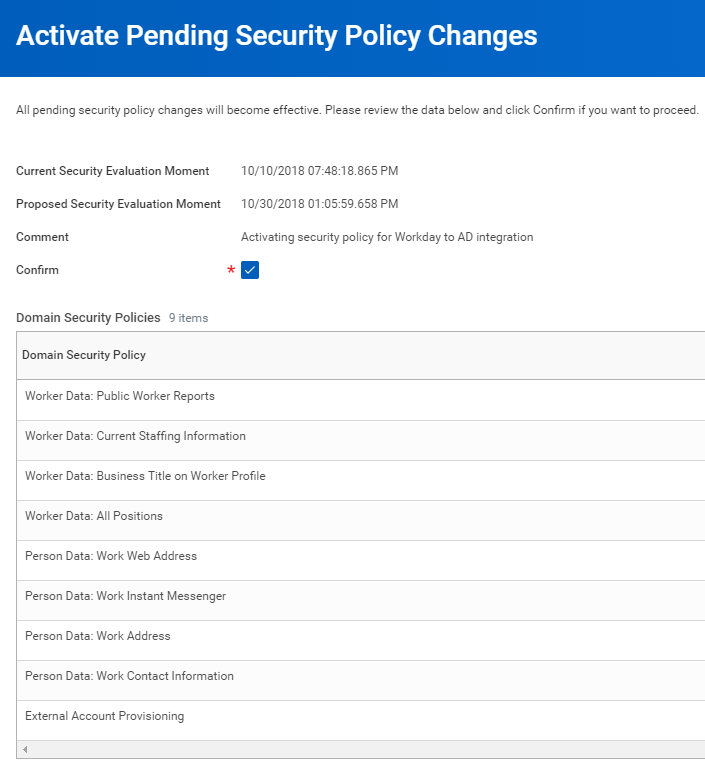 Captura de pantalla de Activate Pending Security (Activar seguridad pendiente).