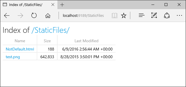 Lista de archivos estáticos