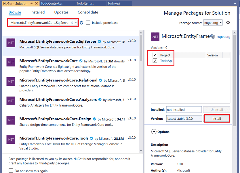 Administrador de paquetes de NuGet