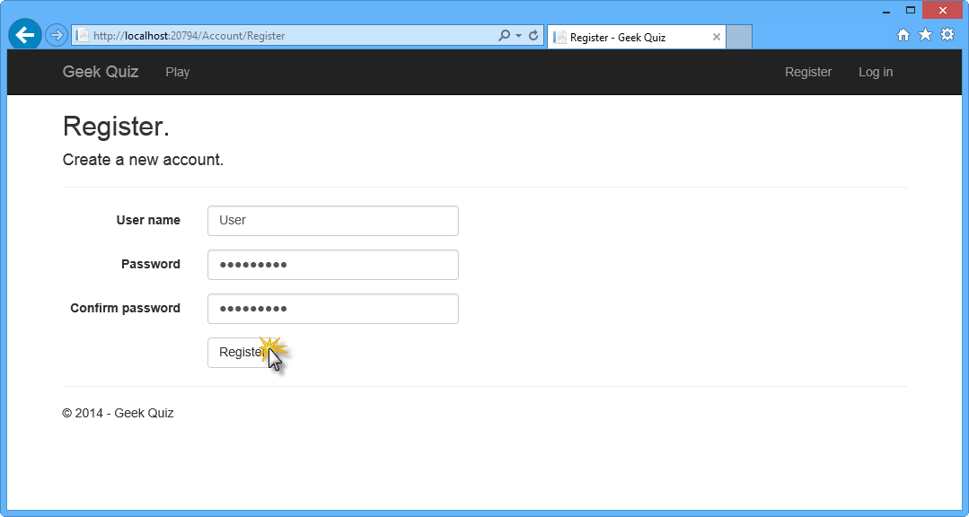 Register page Register page