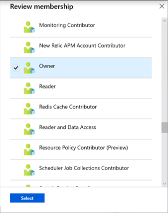 Captura de pantalla que muestra la revisión de los roles de Microsoft Entra.