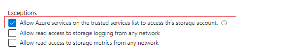 Captura de pantalla de la casilla de verificación 'Permitir servicios de confianza' en la vista del portal.
